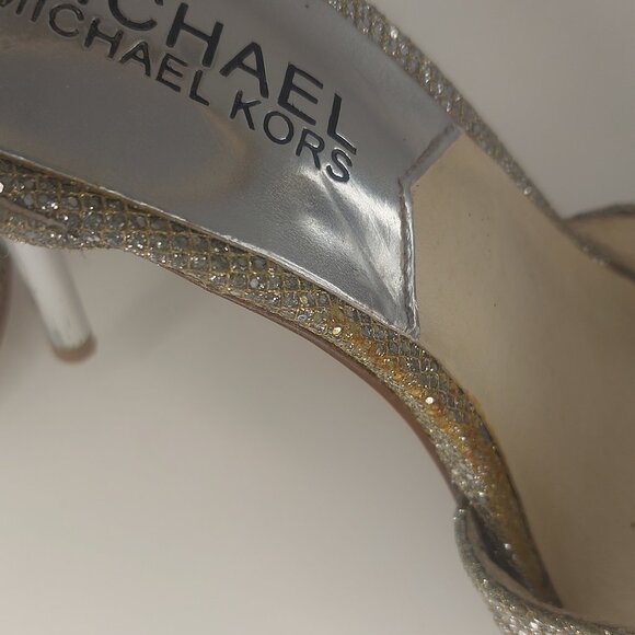 MICHAEL Michael Kors Strappy Silver Heels Size US 5.5 - Picture 12 of 14